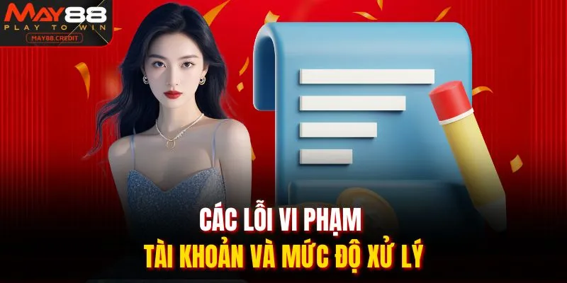 Các lỗi vi phạm tài khoản và mức độ xử lý